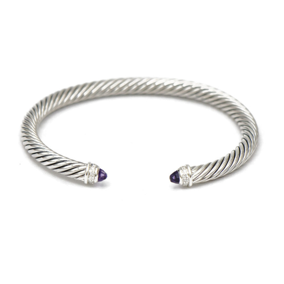 David Yurman Amethyst & Diamond Cuff 5mm - Picture 4 of 6